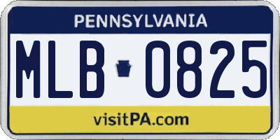 PA license plate MLB0825