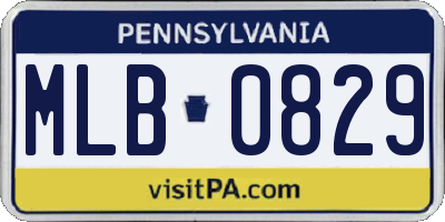 PA license plate MLB0829