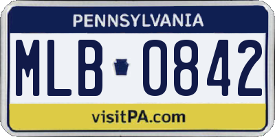 PA license plate MLB0842