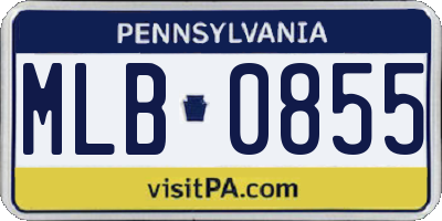 PA license plate MLB0855