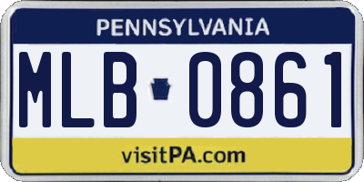 PA license plate MLB0861