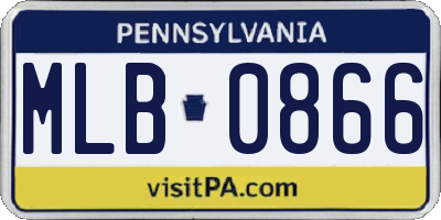 PA license plate MLB0866