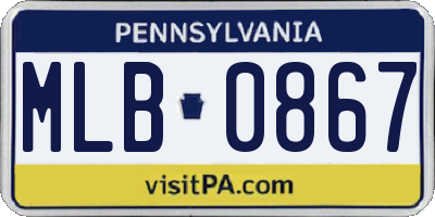 PA license plate MLB0867