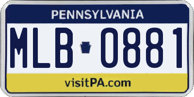 PA license plate MLB0881