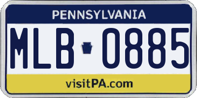 PA license plate MLB0885