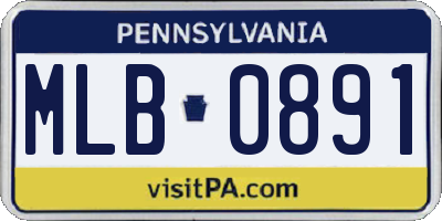 PA license plate MLB0891