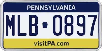 PA license plate MLB0897