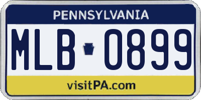 PA license plate MLB0899