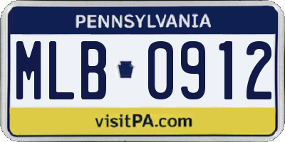 PA license plate MLB0912