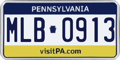 PA license plate MLB0913