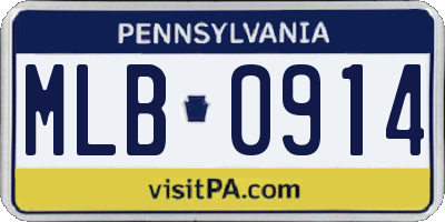 PA license plate MLB0914