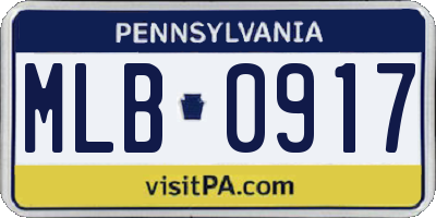PA license plate MLB0917