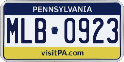 PA license plate MLB0923
