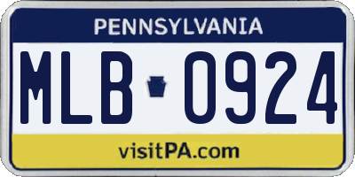 PA license plate MLB0924