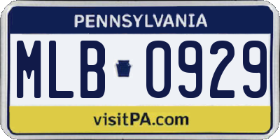 PA license plate MLB0929
