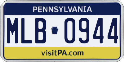 PA license plate MLB0944
