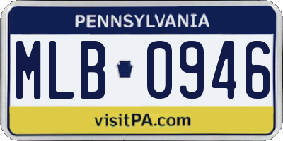 PA license plate MLB0946