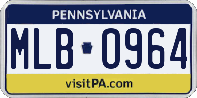 PA license plate MLB0964
