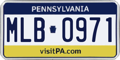 PA license plate MLB0971