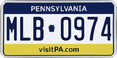 PA license plate MLB0974