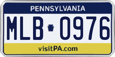 PA license plate MLB0976