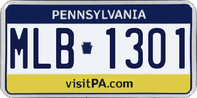 PA license plate MLB1301