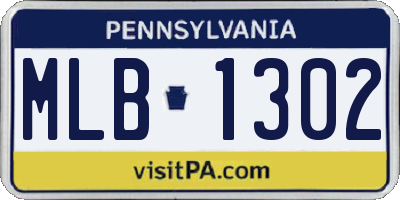 PA license plate MLB1302