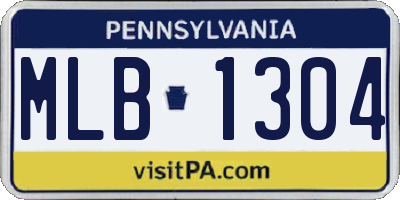 PA license plate MLB1304
