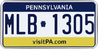 PA license plate MLB1305