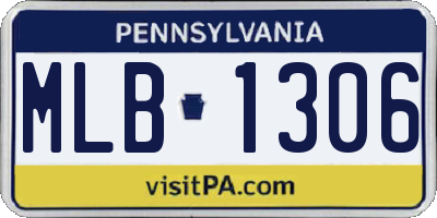 PA license plate MLB1306