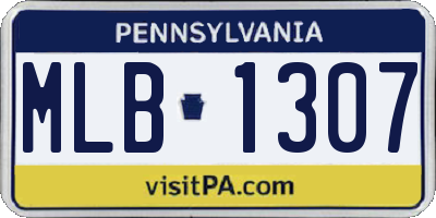 PA license plate MLB1307