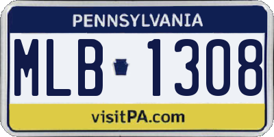 PA license plate MLB1308