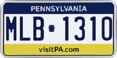 PA license plate MLB1310