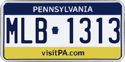 PA license plate MLB1313