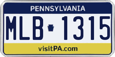 PA license plate MLB1315