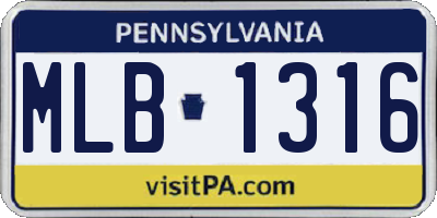 PA license plate MLB1316