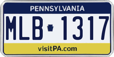 PA license plate MLB1317