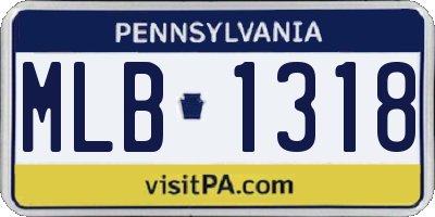 PA license plate MLB1318