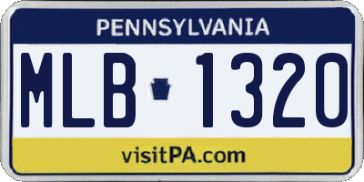 PA license plate MLB1320