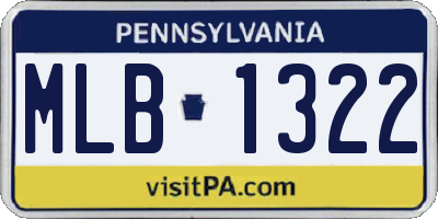 PA license plate MLB1322