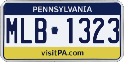 PA license plate MLB1323