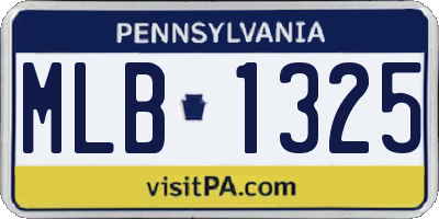 PA license plate MLB1325