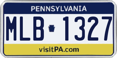 PA license plate MLB1327