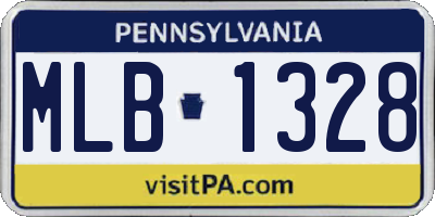 PA license plate MLB1328
