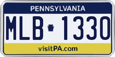 PA license plate MLB1330