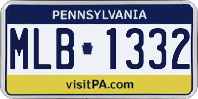 PA license plate MLB1332