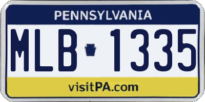 PA license plate MLB1335