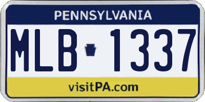 PA license plate MLB1337
