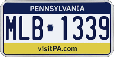 PA license plate MLB1339