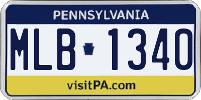 PA license plate MLB1340